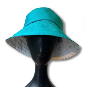 Teal And White Rain Hat, 2 of 2