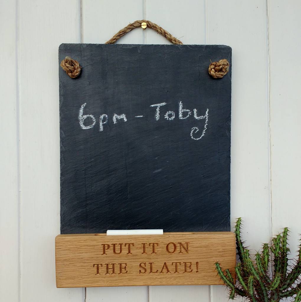 Personalised Oak And Slate Chalkboard By Winning Works ...