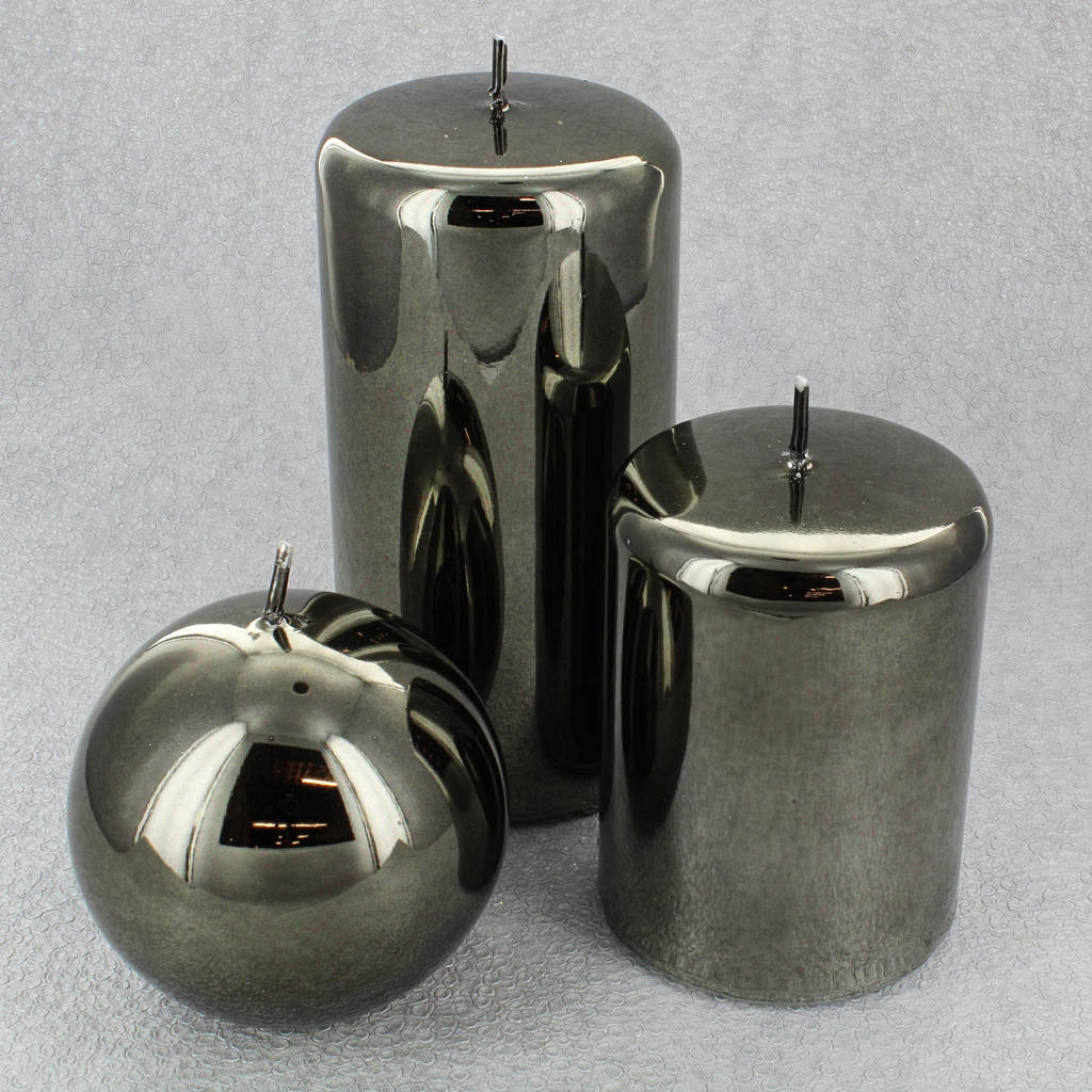 Grey Glass Effect Candles By G Decor By G Decor