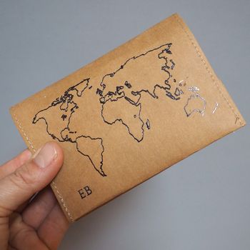 Personalised Vegan Passport Holder With World Map, 2 of 10