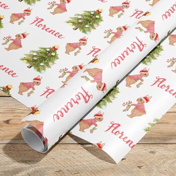 Personalised Rabbit Christmas Wrapping Paper Roll, 6 of 7