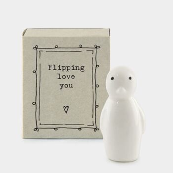 Flipping Love You Penguin Matchbox Gift, 2 of 4