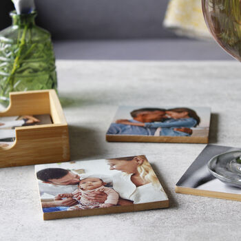 Set Of Bamboo Photo Coasters For Mum, 6 of 8