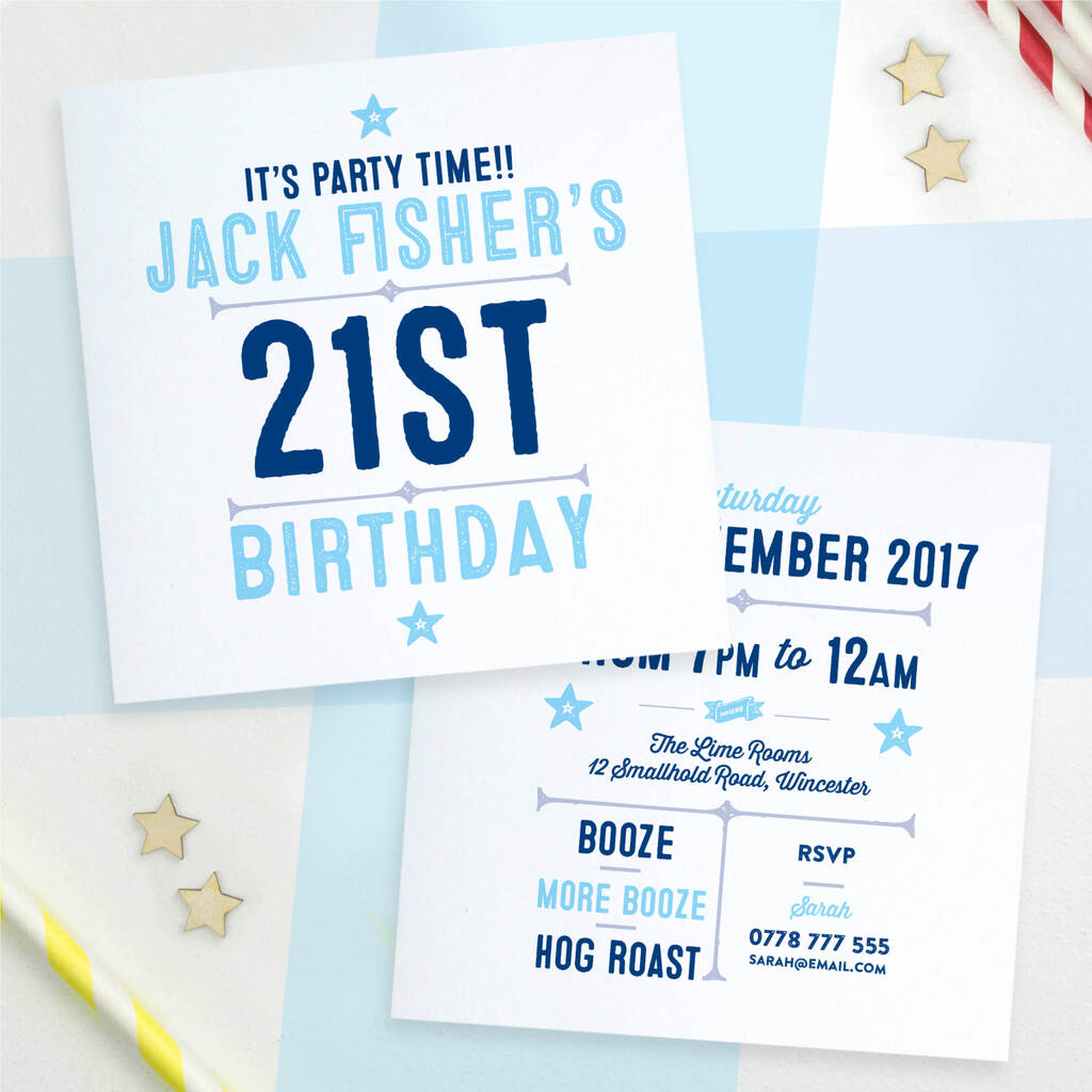 Personalised Party Invitations Double Sided, 1 of 7