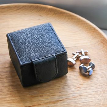 Personalised Leather Cufflink Jewellery Box, 8 of 9