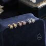 Forget Me Not Flower Screw Back Earrings In Sterling Silver, thumbnail 6 of 10