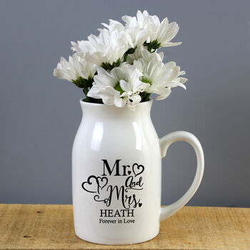 Personalised Mr And Mrs Flower Jug Vase, 4 of 4