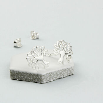 Sterling Silver 50th Tree Of Life Earrings, 5 of 12