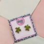 Green Turtle Glitter Studs / Sea Turtle Jewellery / Gift For Nature Lovers, thumbnail 4 of 5