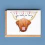 Highland Cow Funny Valentine Card, thumbnail 1 of 2