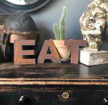 Rusty Metal Letters Personalised Decorations Signs, 2 of 12
