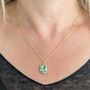 The Rectangle Dalmatian Jasper Necklace, Gold Plated, thumbnail 4 of 8