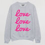 Love Love Love Women's Premium Slogan Sweatshirt, thumbnail 1 of 2