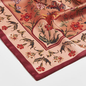 Folksy Fox Tales Peach Square Scarf, 5 of 5
