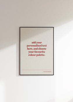 Personalised Quote Print Custom Text Gift, 5 of 9