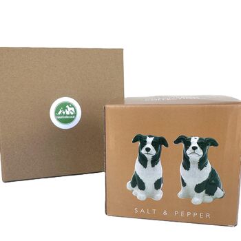 Border Collie Ceramic Salt And Pepper Shaker Set, 7 of 7
