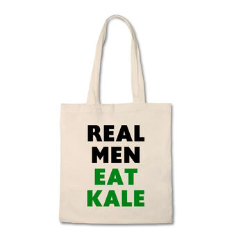 Funny Tote Bag: Real Men Eat Kale, 2 of 3