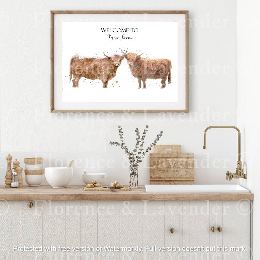 Personalised Highland Cow Print, 1 of 4