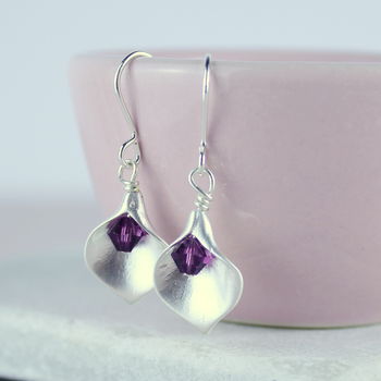 Calla Lily Birthstone Earrings, 6 of 12