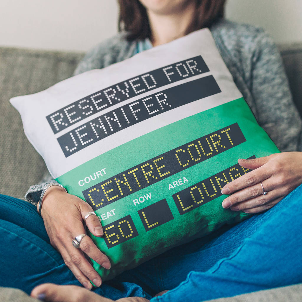 Personalised Tennis Scoreboard Reserved Seat Cushion, 1 of 4