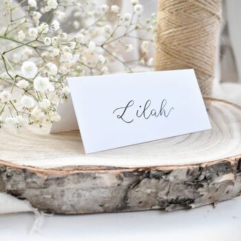 Personalised Calligraphy Wedding Place Name Card, 5 of 7