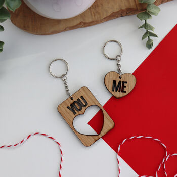 You And Me Heart Keyring Set For Valentine's Day, 5 of 7