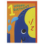 Happy, Colourful Elephant Age One Birthday Card, thumbnail 1 of 2