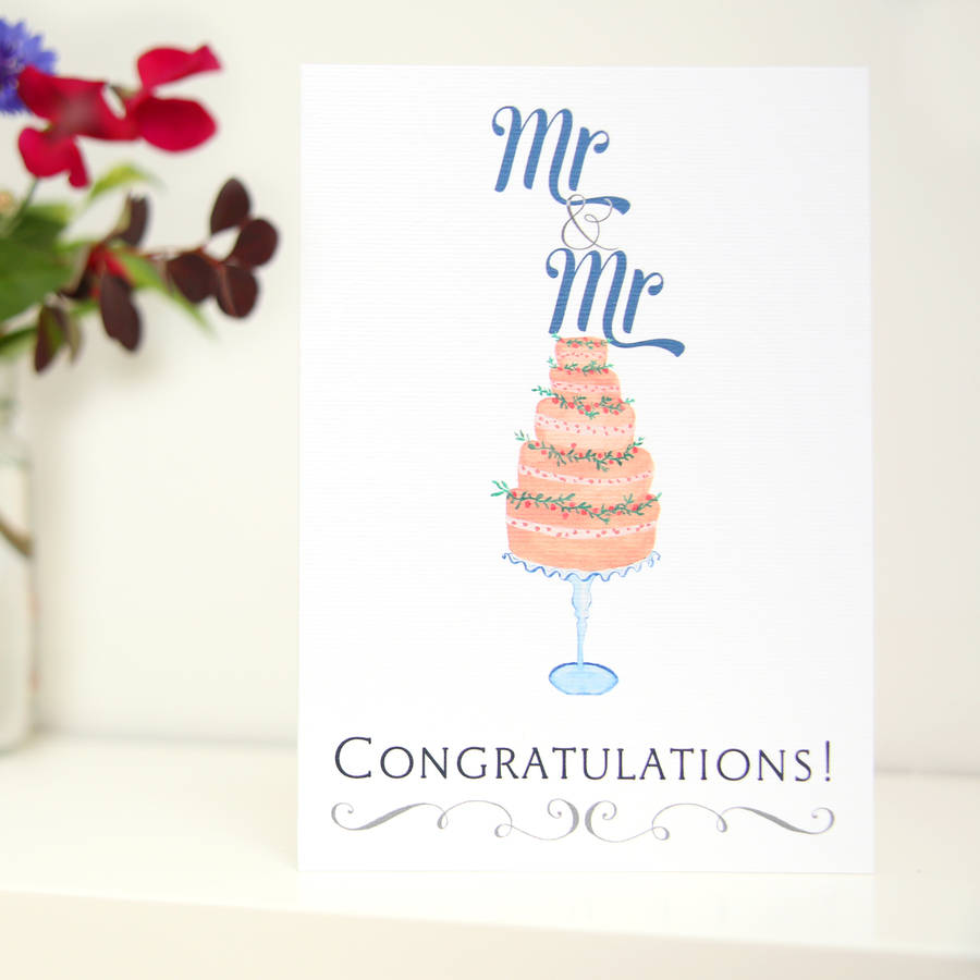 Mr And Mr Wedding Day Congratulations Card By Shoshy Cadoodle