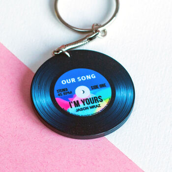 'Our Song' Personalised Vinyl Record Keyring, 2 of 7