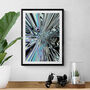 Abstract Blue Print, Marble Wall Art, thumbnail 1 of 11