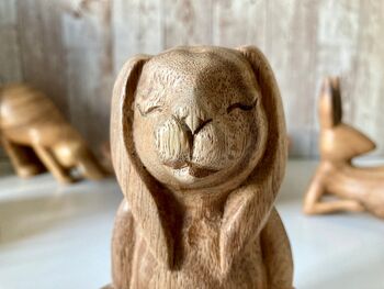 Lotus Pose Yoga Bunny 3cm Rabbit Figurine Gift For Yoga, 8 of 9