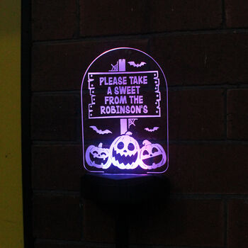 Personalised Pumpkin Patch Solar Light – Outdoor Halloween Decoration, 7 of 8