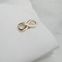 Infinity Cufflinks In Gold Coloured Stainless Steel, thumbnail 2 of 5