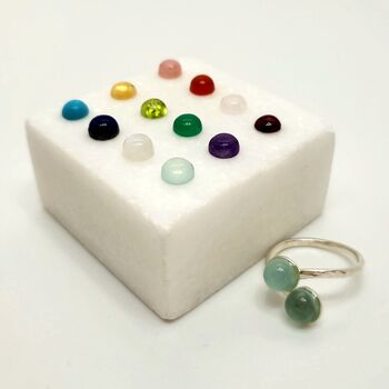 Personalised Double Gem Wrap Ring, 9 of 12