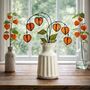 Chinese Lantern Stained Glass Plant Stem, thumbnail 1 of 7