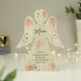 Personalised Floral Wooden Angel Memorial Ornament, thumbnail 4 of 10