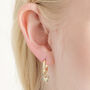 Mismatched Crystal Enamel Heart Huggie Hoops In Gold, thumbnail 2 of 4