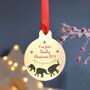 Personalised Metal First Christmas Elephant Bauble, thumbnail 3 of 4