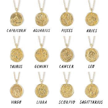 Virgo Zodiac Coin Pendant Necklace, 5 of 5