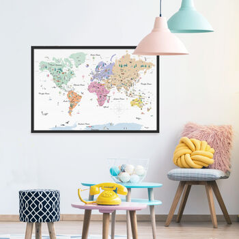 Educational Illustrated Kids World Map Pastels, 6 of 6