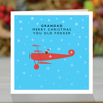 'Merry Christmas You Old Fokker' Personalised Card, 3 of 3