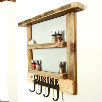 Wooden Spice Rack With Hooks, 2 of 5