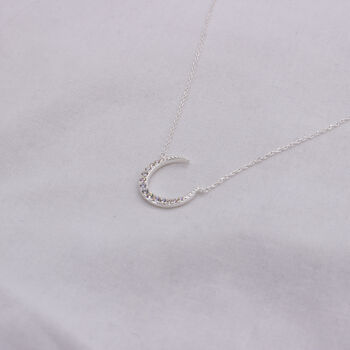 925 Sterling Silver Dainty Or Half Moon Necklace, 2 of 6