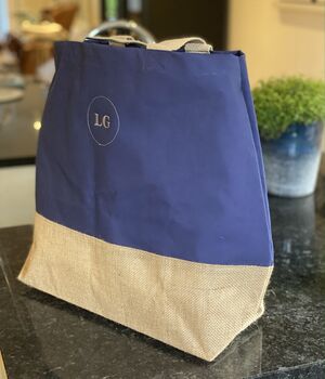 Jute And Canvas Tote Bag With Personalisation, 6 of 7
