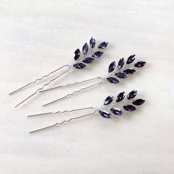 Purple Crystal Hair Pins, 4 of 4