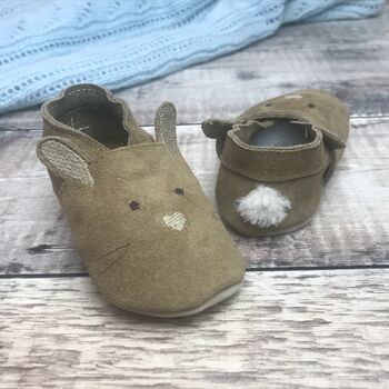 Suede Easter Bunny Baby Shoes With Sheepskin Tail, 7 of 10