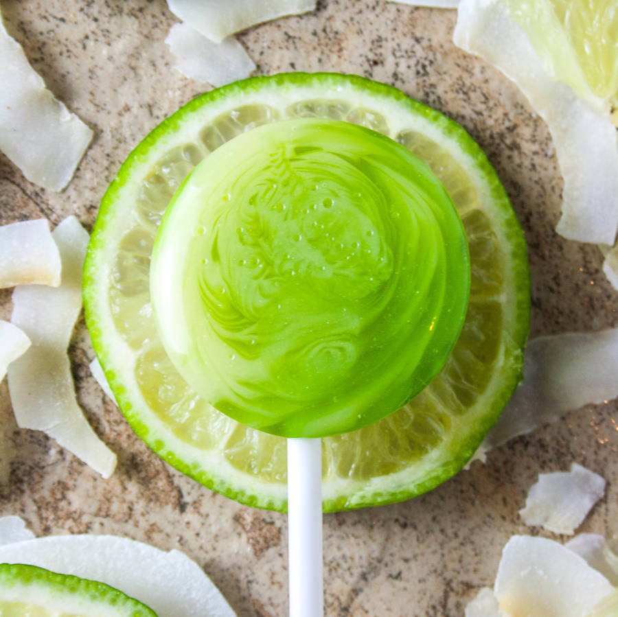 Five Lime And Coconut Lollipops By Holly's Lollies