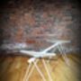 Modern Industrial Glass Hairpin Table White 349, thumbnail 2 of 5