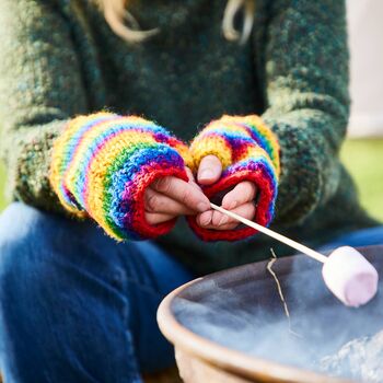 Woollen Rainbow Handwarmer Gloves, 7 of 7