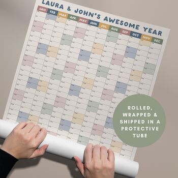 Personalised 2026 Year Wall Planner | Vertical Calendar, 5 of 6